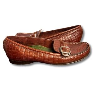Cole Haan – Women’s Country Croc-Embossed Leather Loafers Brown – Sz. 7.5AA